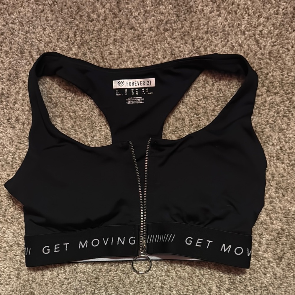Forever 21 Black Racerback Sports Bra